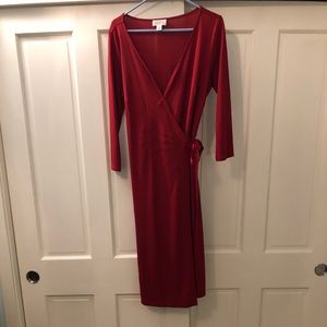 Loft red wrap dress.